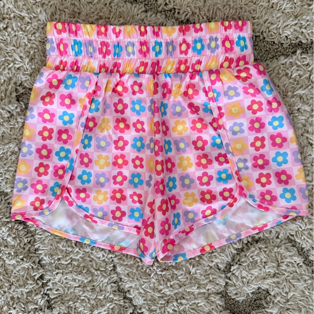 Pink Lily High Floral Shorts for Kids